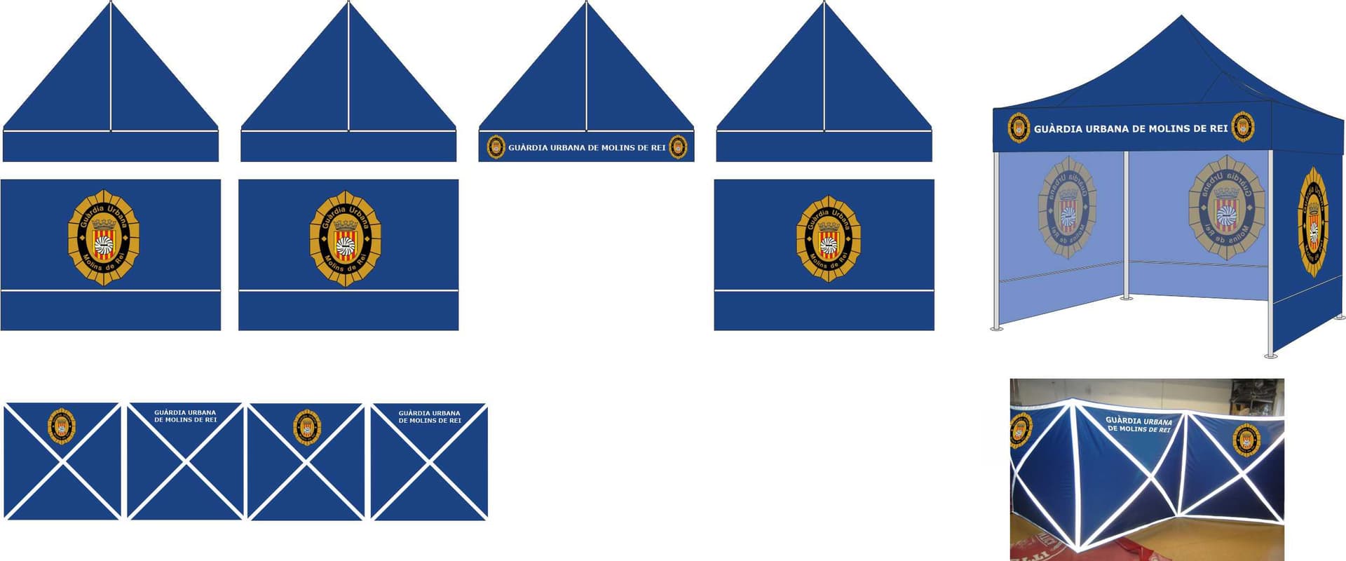 Carpa 3x3 Policia Local 4 caras Sublimación 100%