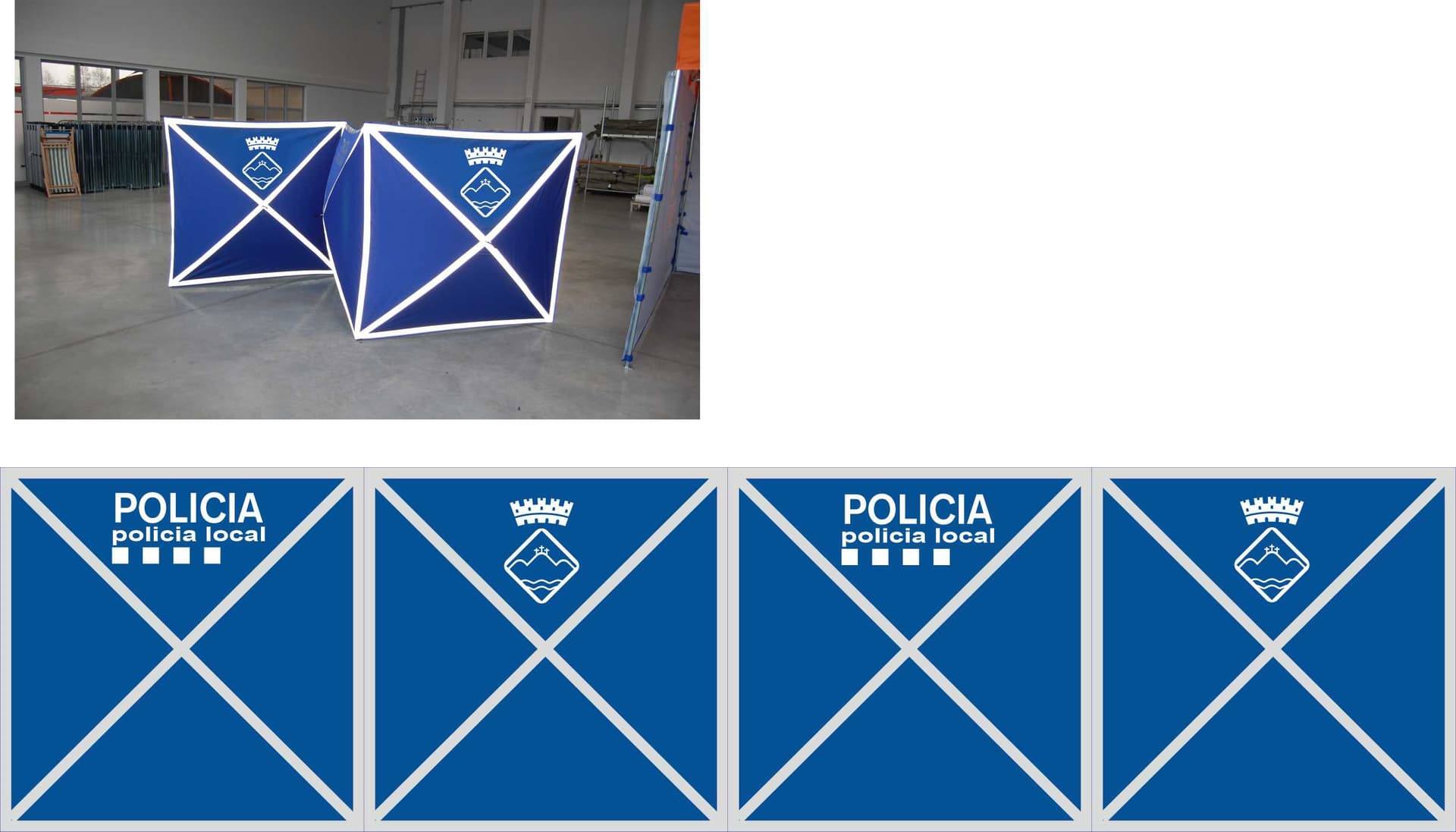 Mampara discrecional con Logo 4 caras i cintas reflectantes (160x160 o 180x180) - 2