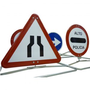 Kit de Señalización Policial Plegable (5 Señales y 4 Trípodes) – Reflex N1